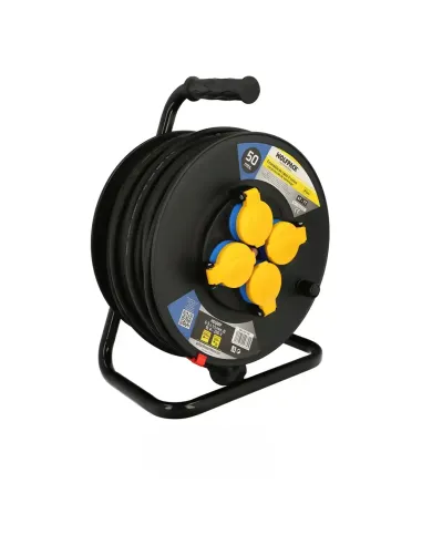 comprar carrete con cable de 50 metros y cuatro tomas en tienda online abonica