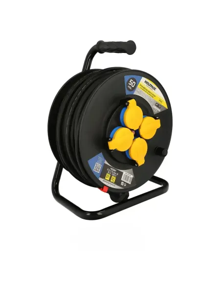 comprar carrete con cable de 50 metros y cuatro tomas en tienda online abonica
