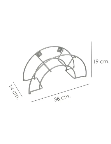comprar soporte manguera pared metálica media luna color gris en tienda abonica