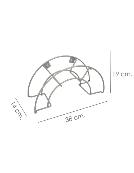 comprar soporte manguera pared metálica media luna color gris en tienda abonica