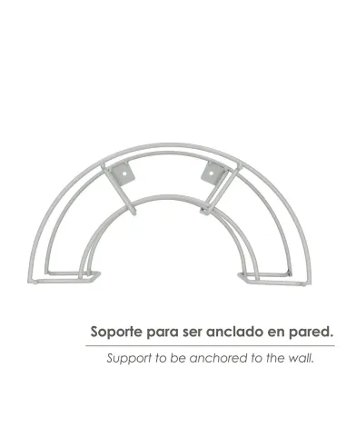 comprar soporte manguera pared metálica media luna color gris en abonica