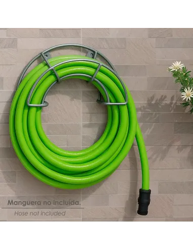 comprar soporte manguera pared metálica media luna gris en tienda abonica