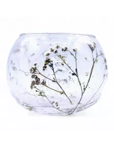Set 4 Portavelas Cuenco Margarita 8x10 cm | Cristal Floral Natural 2