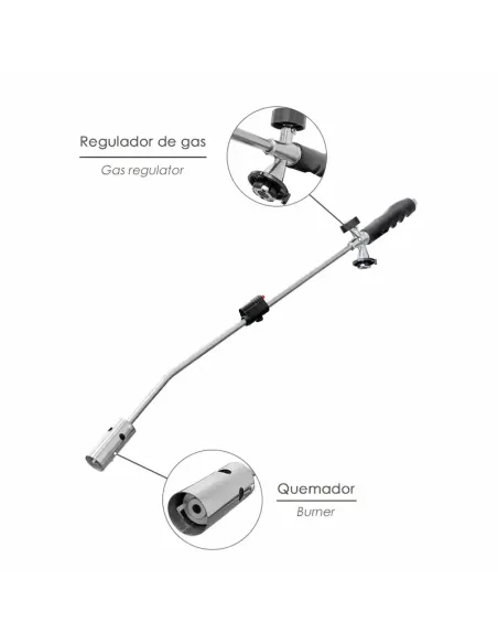 comprar soplete quemar hierba con encendido piezoeléctrico funcionamiento con cartucho gas en abonica