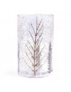 Portavelas Jarrón Alto Pino 19x11 cm | Cristal Floral Natural 2
