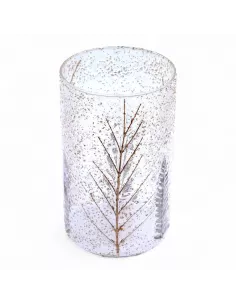 Portavelas Jarrón Alto Pino 19x11 cm | Cristal Floral Natural