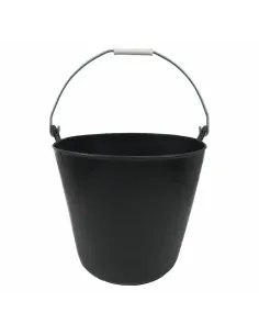 comprar cesto cubo de plástico negro un asa 22 litros en tienda online abonica