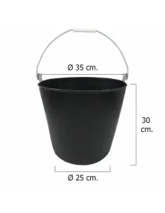 comprar cesto cubo de plástico negro un asa 22 litros en tienda online abonica 2