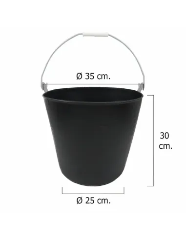 comprar cesto cubo de plástico negro un asa 22 litros en tienda abonica