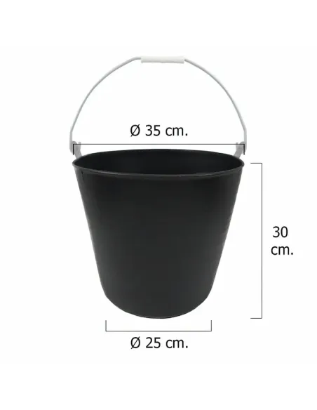 comprar cesto cubo de plástico negro un asa 22 litros en tienda abonica