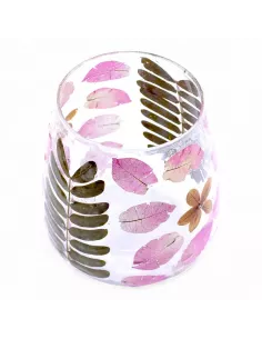 4x Portavelas en Cristal Floral – Jarrón Primavera 12x11 cm