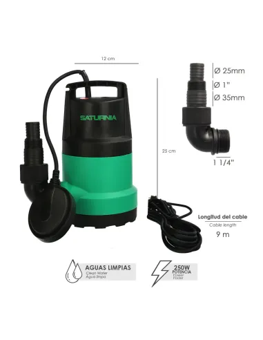 comprar bomba de agua sumergible 5.500 litros/hora - aguas limpias en tienda abonica