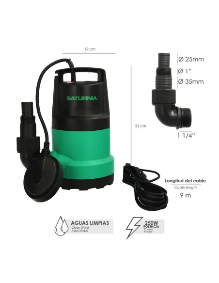 comprar bomba de agua sumergible 5.500 litros/hora - aguas limpias en tienda abonica