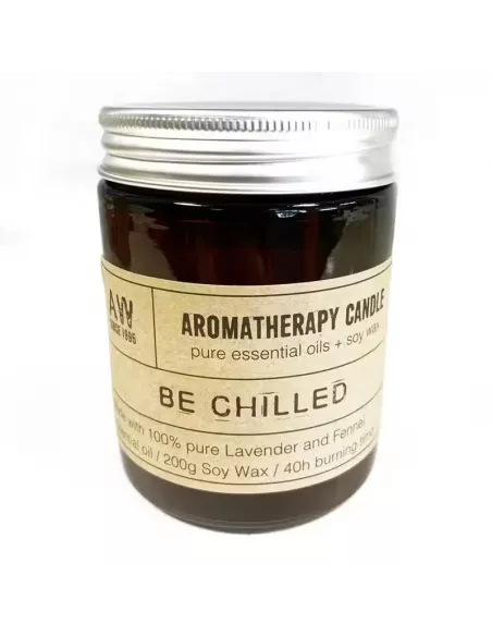 Vela Aromaterapia Relájate Lavanda e Hinojo 200 g, Cera de Soja 40 h