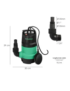 comprar bomba de agua sumergible 950 Watt 14.000 litros/hora Aguas Sucias en tienda online abonica 2