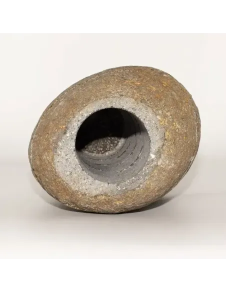 comprar porta velas de piedra de río natural diseño vertical en abonica