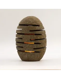 comprar porta velas de piedra de río natural diseño vertical en tienda abonica