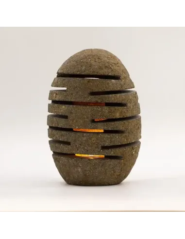 comprar porta velas de piedra de río natural diseño vertical en tienda abonica