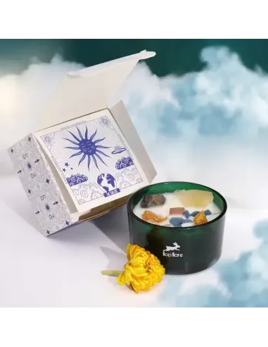 comprar vela botánica sol con flores y gemas en tienda abonica