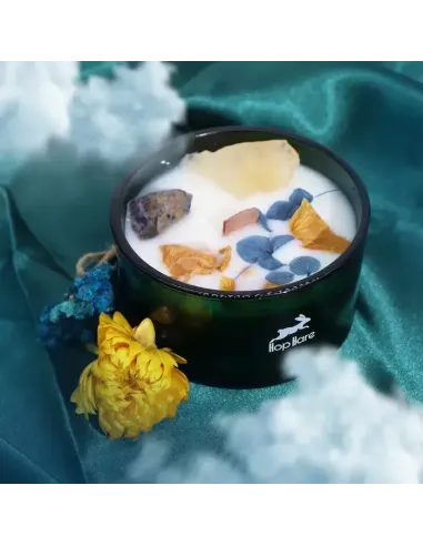 comprar vela botánica sol con flores y gemas en abonica
