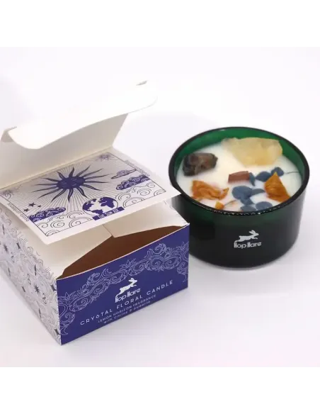 comprar vela botánica sol con flores y gemas en tienda online abonica