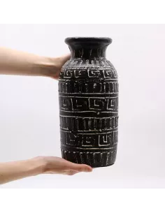 Jarrón de Cerámica Retro Griego Chocolate | Diseño Decorativo Premium 2