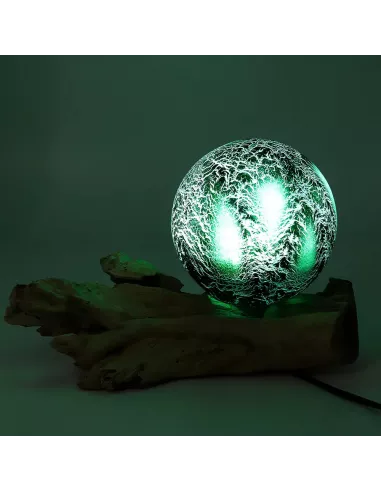Lámpara de Mesa Artesanal Craquelada Verde Esmeralda - Iluminación de Lujo