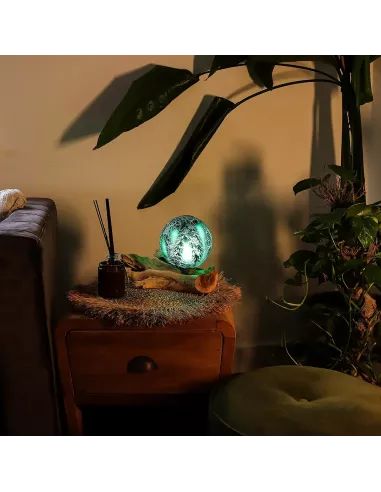 Lámpara de Mesa Artesanal Craquelada Verde Esmeralda - Iluminación de Lujo
