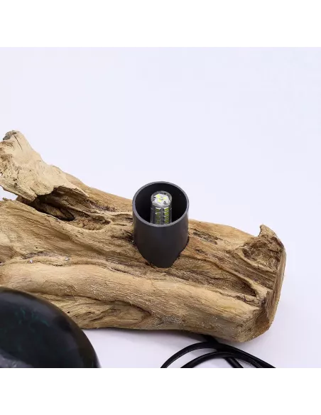 Lámpara de Mesa Artesanal Craquelada Verde Esmeralda - Iluminación de Lujo