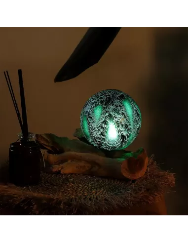 Lámpara de Mesa Artesanal Craquelada Verde Esmeralda - Iluminación de Lujo