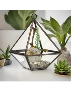 Terrario de Vidrio Pequeño Diamante | Decoración de Lujo para Interiores y Exteriores 2