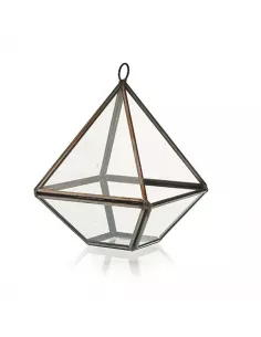 Terrario de Vidrio Pequeño Diamante | Decoración de Lujo para Interiores y Exteriores