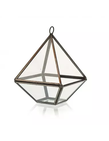 Terrario de Vidrio Pequeño Diamante | Decoración de Lujo para Interiores y Exteriores