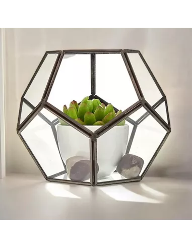 Terrario de Vidrio Octágono Grande | Decoración Minimalista y de Lujo
