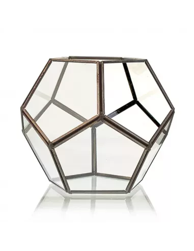 Terrario de Vidrio Octágono Grande | Decoración Minimalista y de Lujo