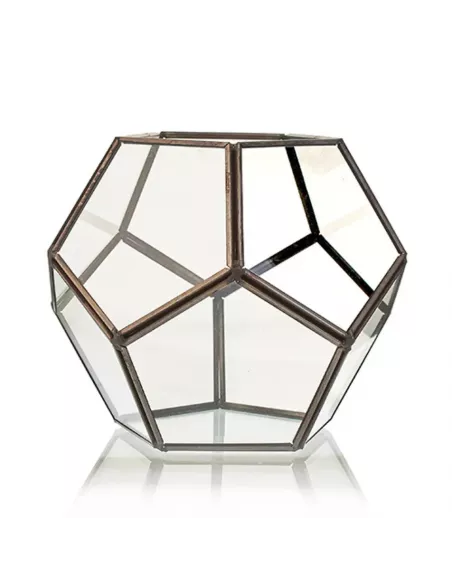 Terrario de Vidrio Octágono Grande | Decoración Minimalista y de Lujo