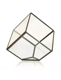 Terrario de Vidrio Cubo en la Esquina | Decoración Minimalista y Moderna de Lujo