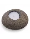 3x Porta Velas de Piedra de Río Natural Individual | Decoración Minimalista