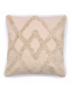 Pack 2 fundas de cojín crema con relieve 45x45 | Textura clásica