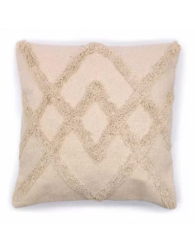 Pack 2 fundas de cojín crema con relieve 45x45 | Textura clásica