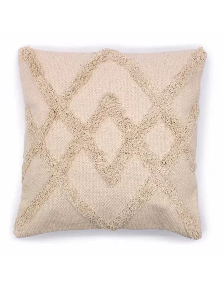 Pack 2 fundas de cojín crema con relieve 45x45 | Textura clásica