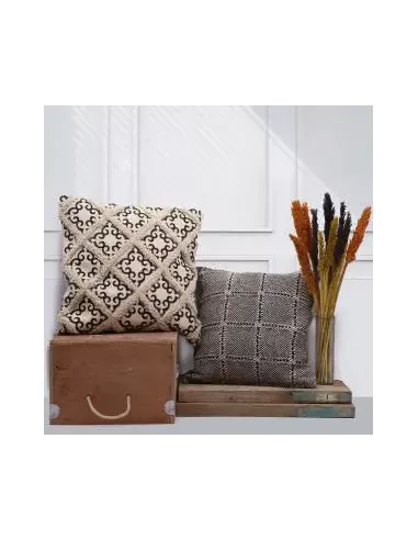 Pack 2 fundas de cojín geométricas 45x45 | Estilo clásico