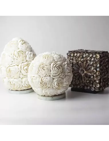 Lámpara Boho Sea Shell Rosa Ovalada | Iluminación Artesanal Marina