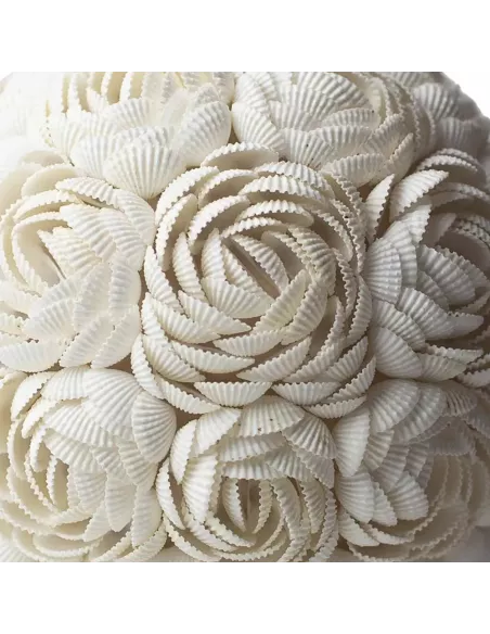 Lámpara Boho Sea Shell Globo Rosa | Iluminación Artesanal Minimalista