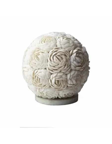 Lámpara Boho Sea Shell Globo Rosa | Iluminación Artesanal Minimalista