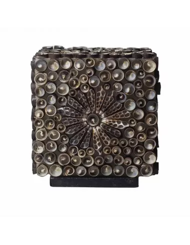 Lámpara Boho Sea Shell Chocolate Twist Square 15 cm | Iluminación Artesanal