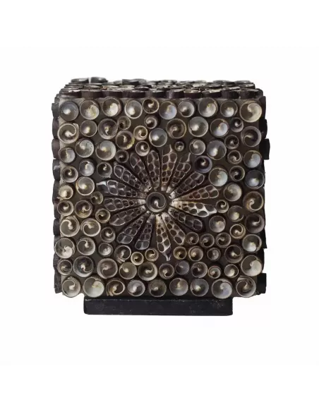 Lámpara Boho Sea Shell Chocolate Twist Square 15 cm | Iluminación Artesanal