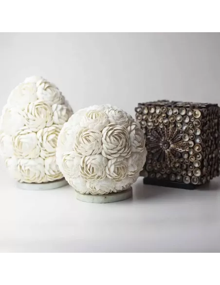 Lámpara Boho Sea Shell Chocolate Twist Square 15 cm | Iluminación Artesanal