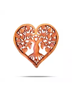 Panel Decorativo Corazón de Madera Árbol de la Vida | Decoración Natural 2