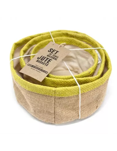 “Conjunto de 3 Cestas de Yute Natural – Organización Elegante”